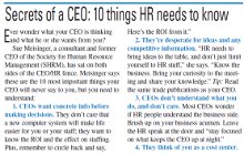 The 10 most important things HR needs to know about the CEO